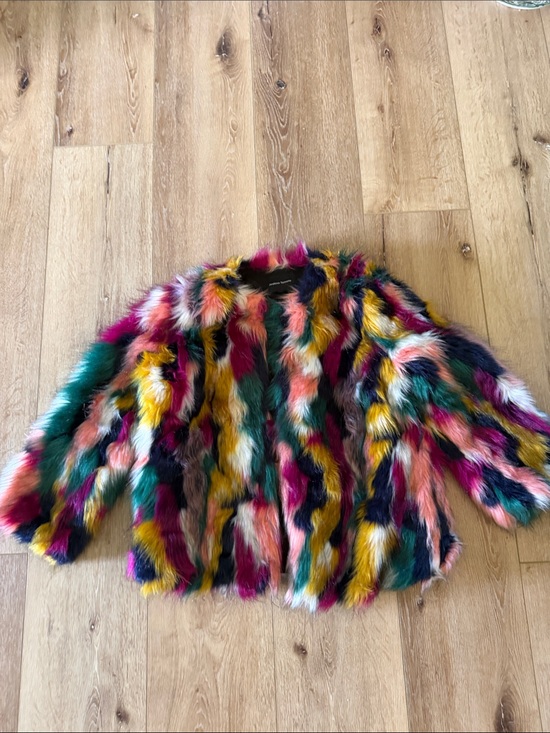 Jealous Tomato Jackets & Blazers - Jealous Tomato | Multicolor Faux Fur Teddy Jacket | size L